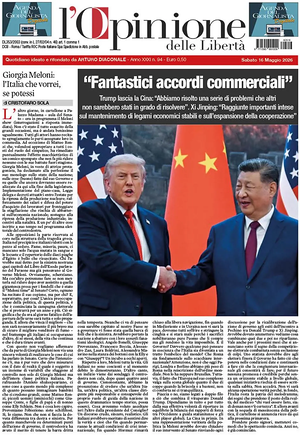 Prima pagina L'Opinione delle Libertà di oggi - Quotidiano nazionale