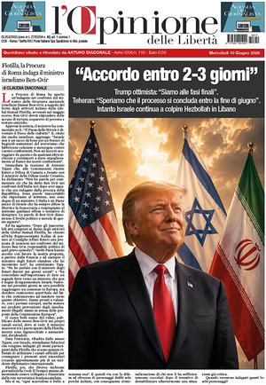 Prima pagina L'Opinione delle Libertà di oggi - Quotidiano nazionale