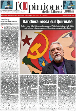 Prima pagina L'Opinione delle Libertà di oggi - Quotidiano nazionale