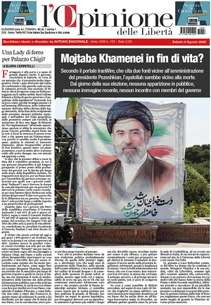 Prima pagina L'Opinione delle Libertà di oggi - Quotidiano nazionale