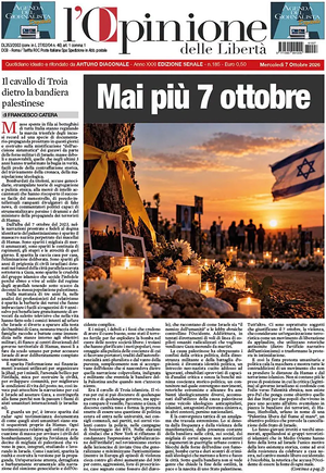 Prima pagina L'Opinione delle Libertà di oggi - Quotidiano nazionale