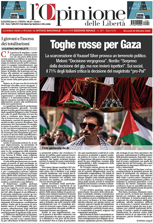 Prima pagina L'Opinione delle Libertà di oggi - Quotidiano nazionale