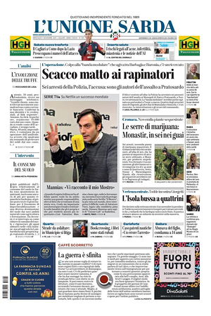 Prima pagina L'Unione Sarda di oggi - Quotidiano regionale