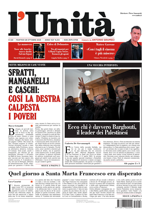 L'Unità prima pagina