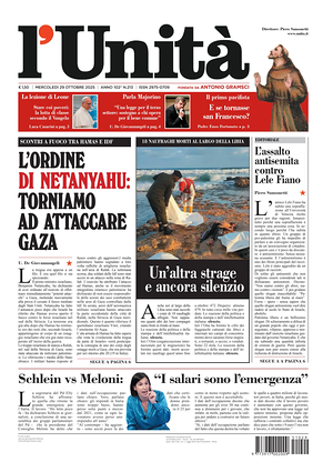 L'Unità prima pagina
