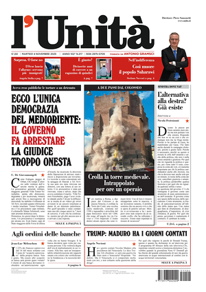 L'Unità prima pagina