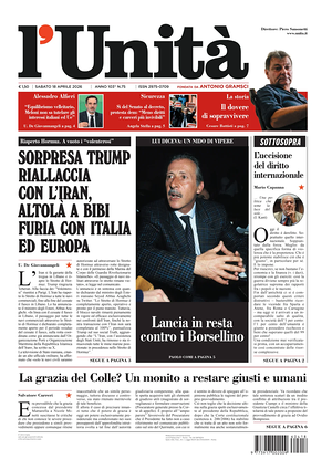 L'Unità prima pagina