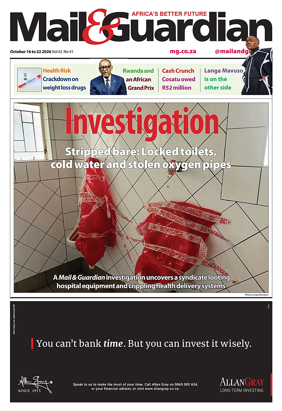 Prima pagina Mail & Guardian di oggi - Edicola 16 Ottobre 2026