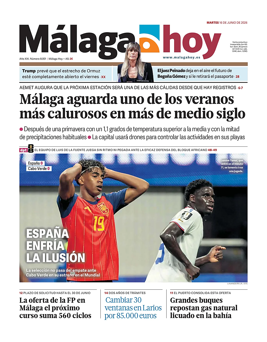 Portada Málaga Hoy de hoy - Quiosco 16 junio 2026