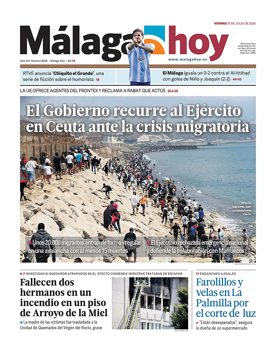 Portada Málaga Hoy de hoy - Quiosco 31 julio 2026