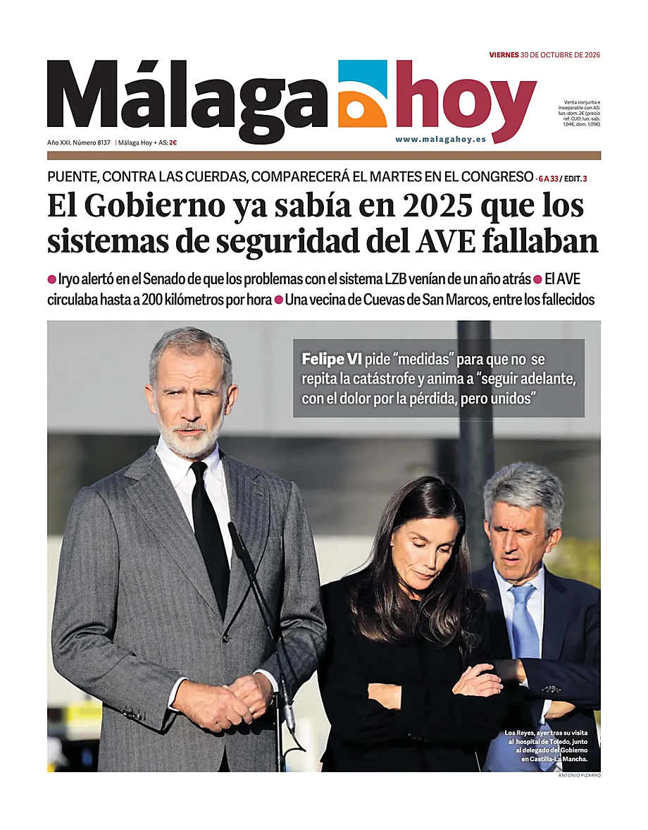 Portada Málaga Hoy de hoy - Quiosco 30 octubre 2026