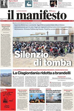 Il Manifesto prima pagina