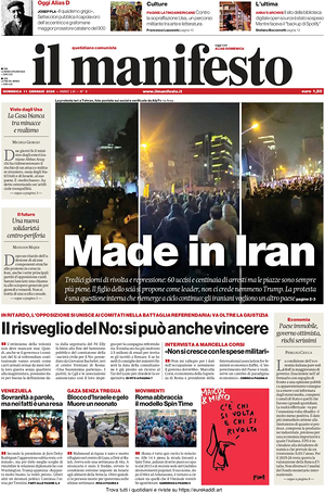 Il Manifesto prima pagina