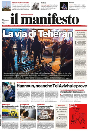 Il Manifesto prima pagina