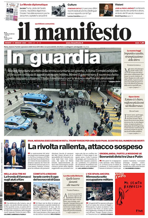 Il Manifesto prima pagina