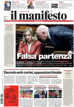 Prima pagina Il Manifesto di oggi - Quotidiano nazionale
