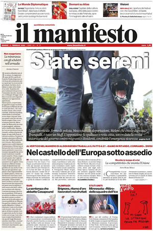 Prima pagina Il Manifesto di oggi - Quotidiano nazionale