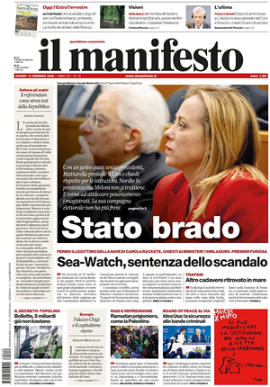 Prima pagina Il Manifesto di oggi - Quotidiano nazionale