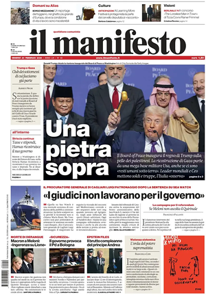 Prima pagina Il Manifesto di oggi - Quotidiano nazionale