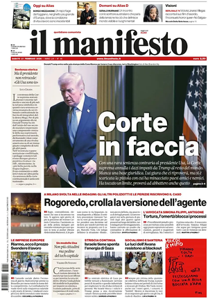 Prima pagina Il Manifesto di oggi - Quotidiano nazionale