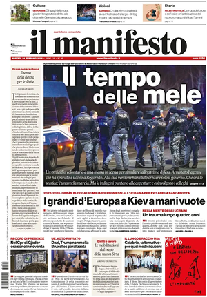 Prima pagina Il Manifesto di oggi - Quotidiano nazionale