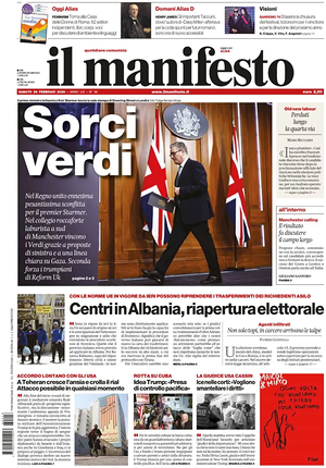 Prima pagina Il Manifesto di oggi - Quotidiano nazionale