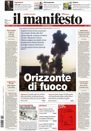 Prima pagina Il Manifesto di oggi - Quotidiano nazionale