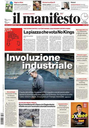 Prima pagina Il Manifesto di oggi - Quotidiano nazionale