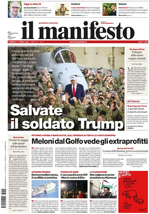 Prima pagina Il Manifesto di oggi - Quotidiano nazionale