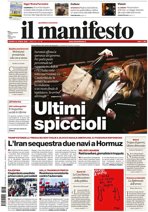 Prima pagina Il Manifesto di oggi - Quotidiano nazionale