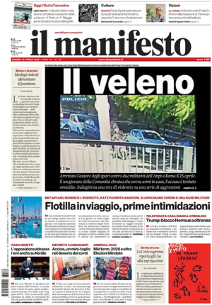 Prima pagina Il Manifesto di oggi - Quotidiano nazionale