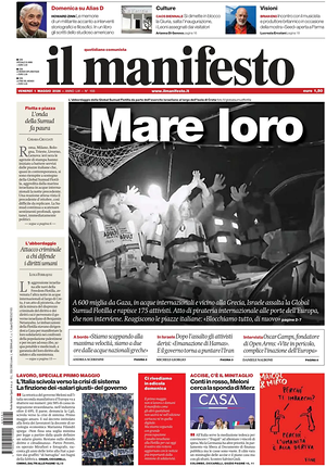 Prima pagina Il Manifesto di oggi - Quotidiano nazionale
