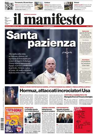 Prima pagina Il Manifesto di oggi - Quotidiano nazionale
