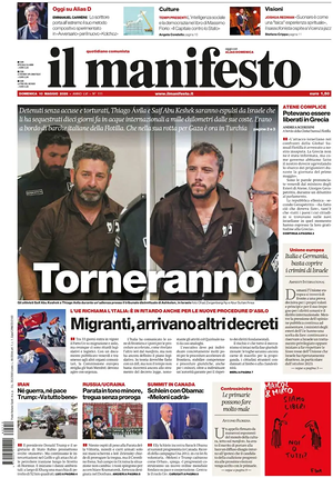 Prima pagina Il Manifesto di oggi - Quotidiano nazionale