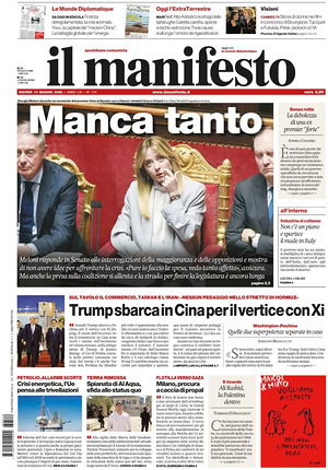 Prima pagina Il Manifesto di oggi - Quotidiano nazionale