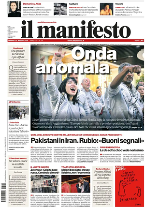 Prima pagina Il Manifesto di oggi - Quotidiano nazionale