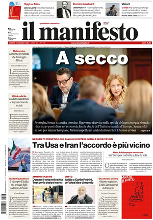 Prima pagina Il Manifesto di oggi - Quotidiano nazionale