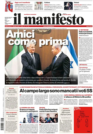 Prima pagina Il Manifesto di oggi - Quotidiano nazionale