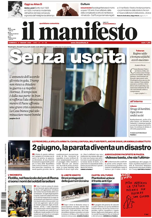 Prima pagina Il Manifesto di oggi - Quotidiano nazionale