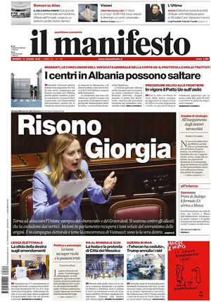 Prima pagina Il Manifesto di oggi - Quotidiano nazionale