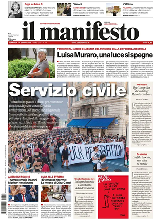 Prima pagina Il Manifesto di oggi - Quotidiano nazionale