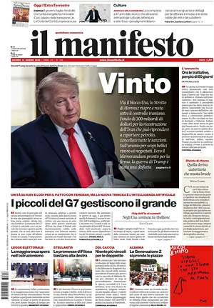 Prima pagina Il Manifesto di oggi - Quotidiano nazionale