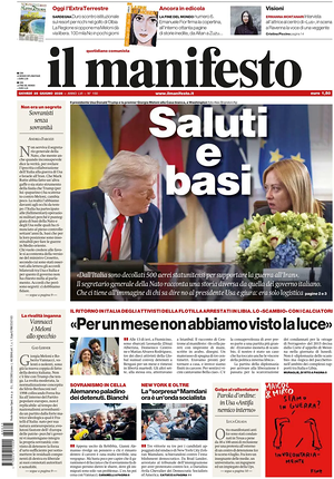 Prima pagina Il Manifesto di oggi - Quotidiano nazionale