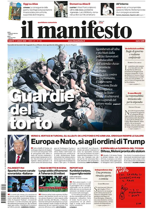 Prima pagina Il Manifesto di oggi - Quotidiano nazionale