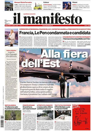 Prima pagina Il Manifesto di oggi - Quotidiano nazionale