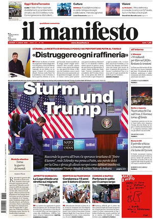 Prima pagina Il Manifesto di oggi - Quotidiano nazionale