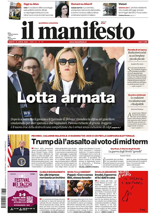 Il Manifesto prima pagina