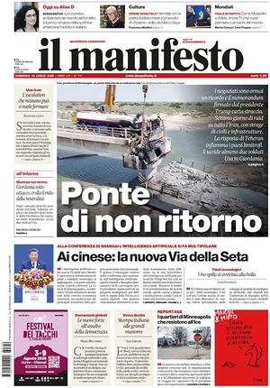 Prima pagina Il Manifesto di oggi - Quotidiano nazionale