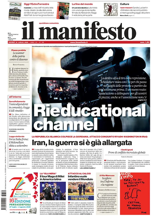 Prima pagina Il Manifesto di oggi - Quotidiano nazionale