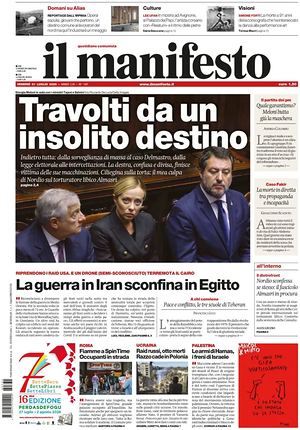 Prima pagina Il Manifesto di oggi - Quotidiano nazionale